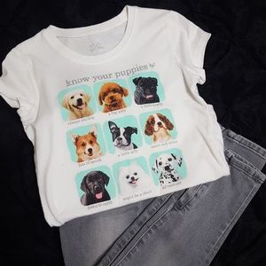 Justice Girls Size 7 Know Your Puppies T-Shirt
